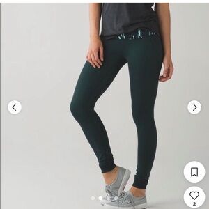 Lululemon Wunder Under III Reversible Women’s Dark Green & Teal Leggings